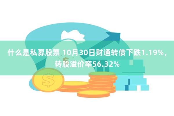 什么是私募股票 10月30日财通转债下跌1.19%，转股溢价率56.32%