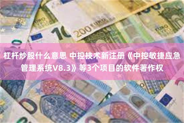 杠杆炒股什么意思 中控技术新注册《中控敏捷应急管理系统V8.3》等3个项目的软件著作权